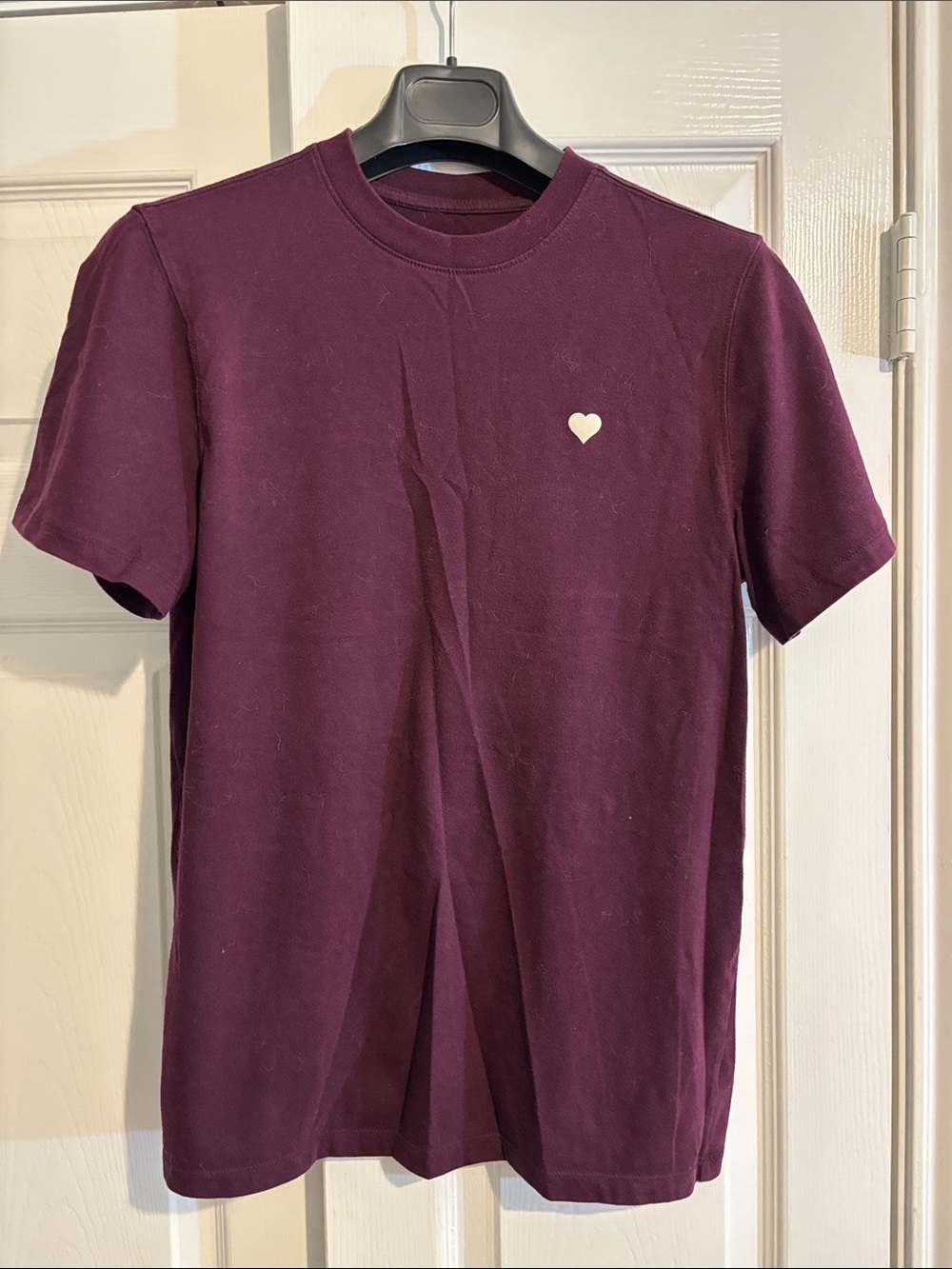 Goodfellow & Co Deep Plum Short Sleeve Tee with Heart Patch
